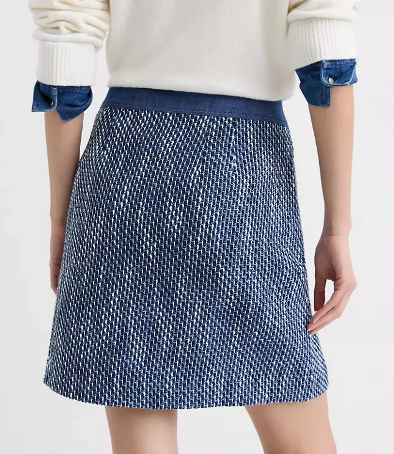 Denim Tweed Mini Skirt
