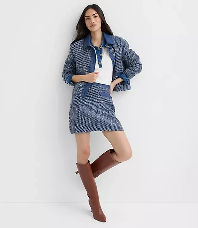 Denim Tweed Mini Skirt