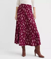 Floral Gored Midi Skirt