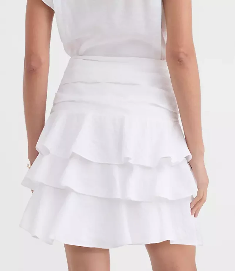 Shirred Ruffle Mini Skirt