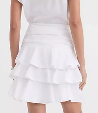 Shirred Ruffle Mini Skirt