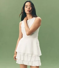 Shirred Ruffle Mini Skirt