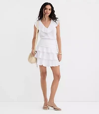 Shirred Ruffle Mini Skirt