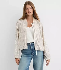 Sequin Bomber Jacket