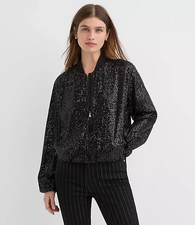 Sequin Bomber Jacket