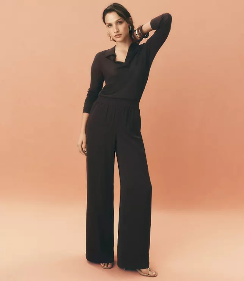 Pull On Wide Leg Pants