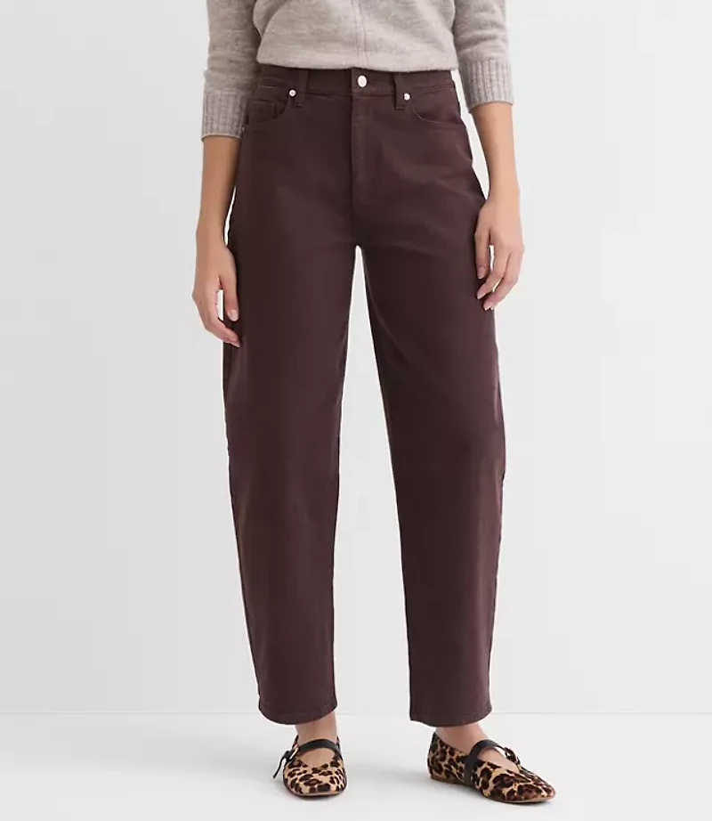 High Rise Barrel Jeans Iced Espresso