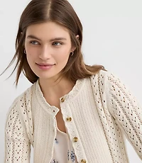 Scalloped Pointelle Cardigan