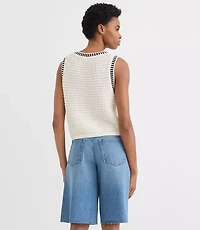 Scoop Neck Pocket Sweater Vest