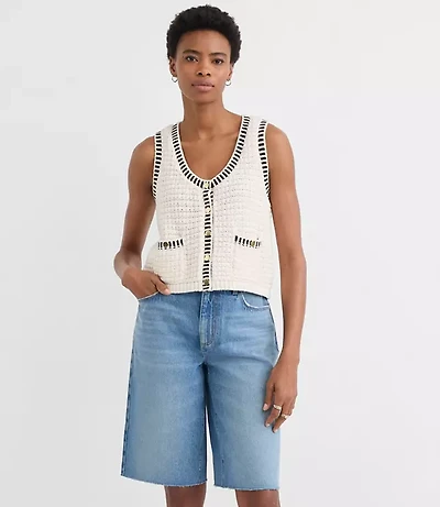 Scoop Neck Pocket Sweater Vest