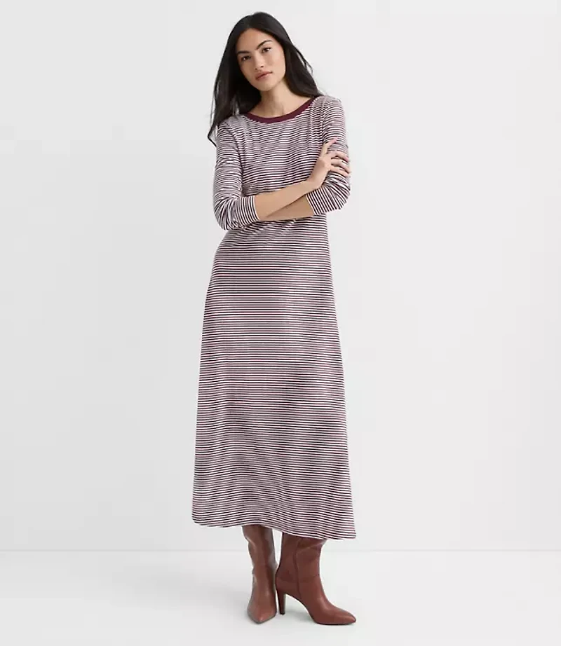 Striped Scoop Back Midi Dress