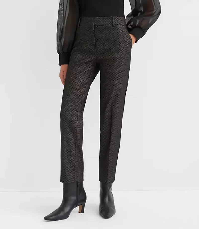 Petite Riviera Slim Pants Shimmer Geo Jacquard