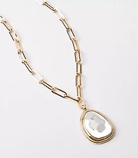 Mixed Metal Chunky Pendant Necklace