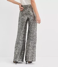Petite Clean Wide Leg Pants Sequin