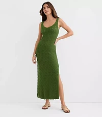 LOFT Beach Stitchy V-Neck Maxi Sweater Dress