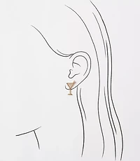 Pave Martini Stud Earrings