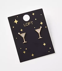 Pave Martini Stud Earrings