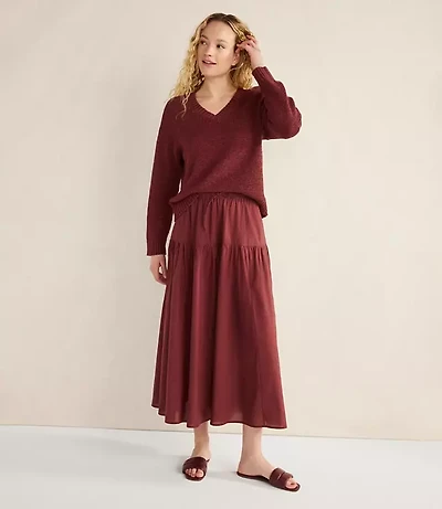 Haven Well Within Organic Cotton Flat Tape V-Neck Sweater