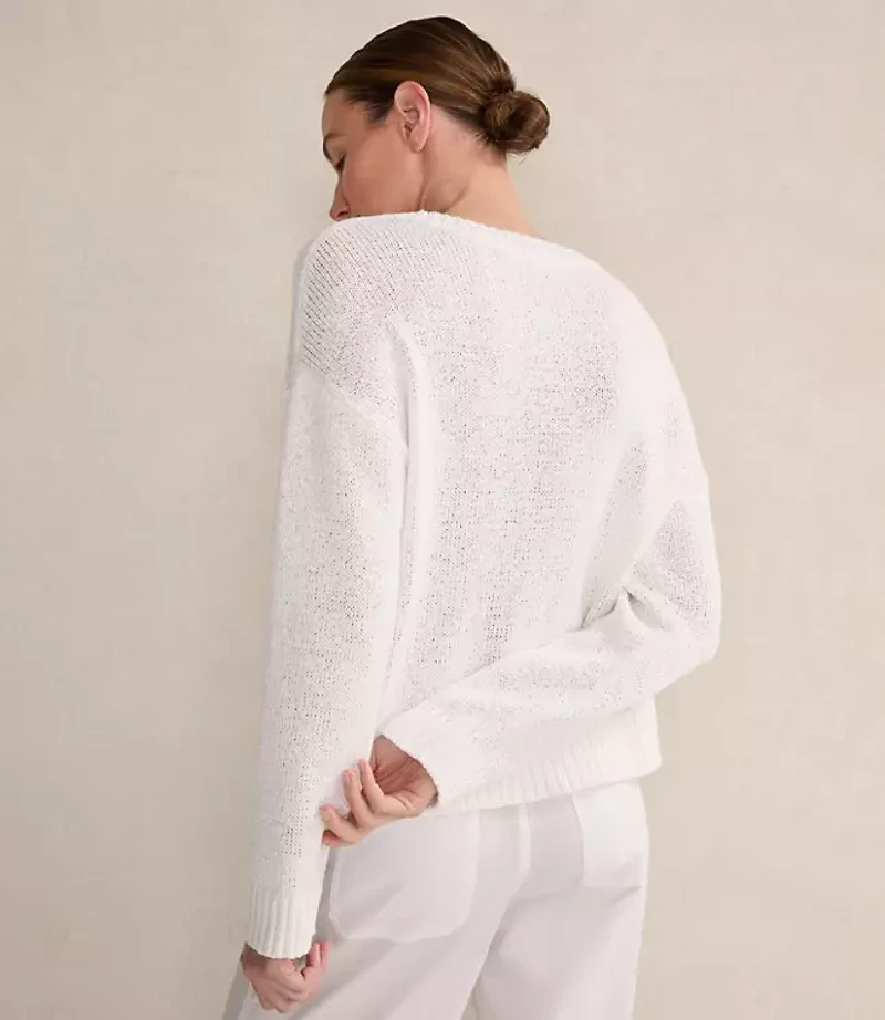 Haven Well Within Organic Cotton Flat Tape V-Neck Sweater