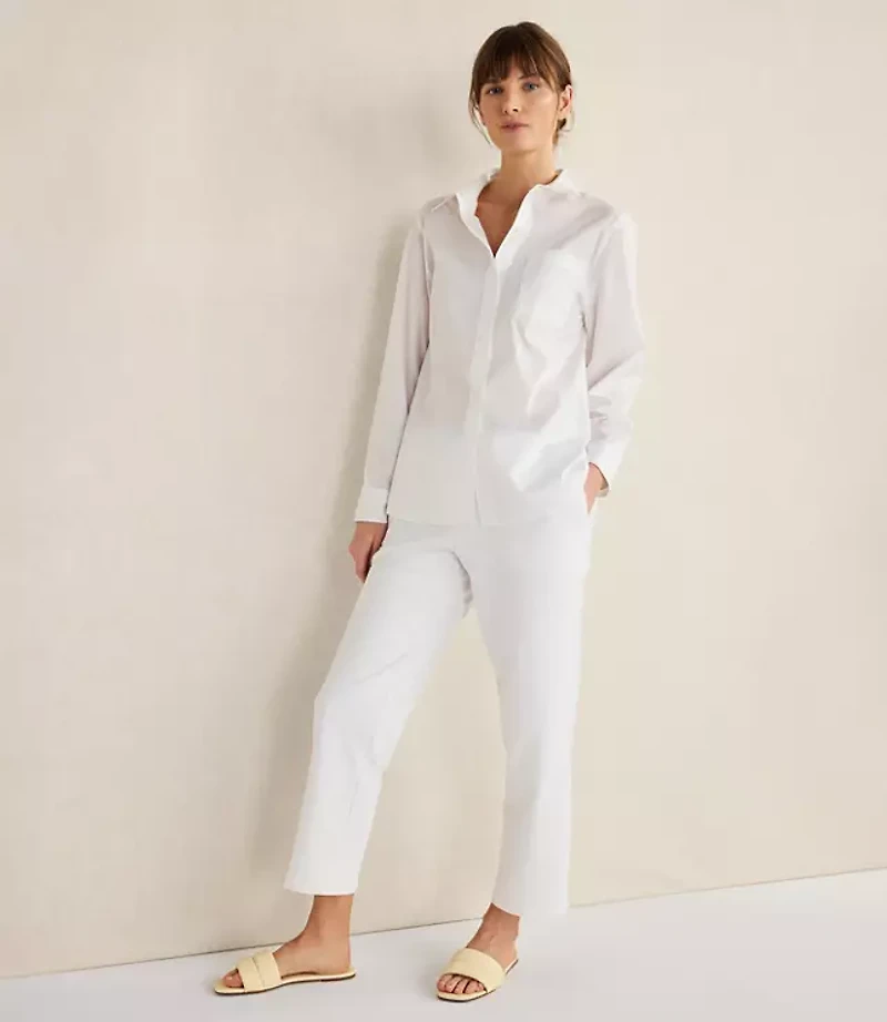 Haven Well Within Organic Cotton Poplin Button Down Top