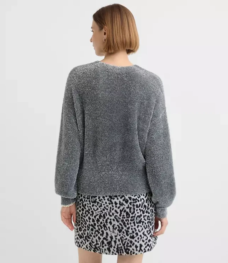 Petite Tinsel Fuzzy Sweater