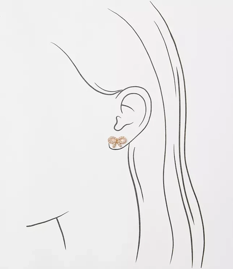 Pave Bow Stud Earrings