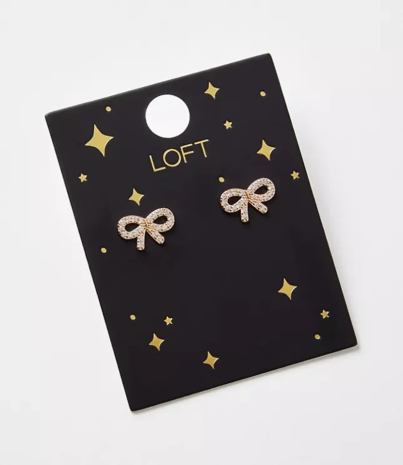 Pave Bow Stud Earrings