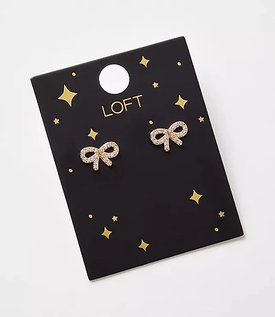 Pave Bow Stud Earrings