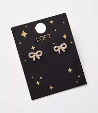 Pave Bow Stud Earrings