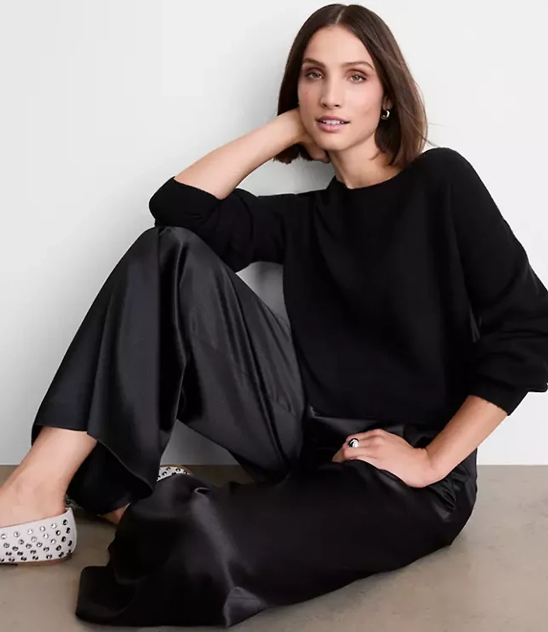 LOFT Versa Cropped Boatneck Sweater