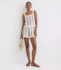 LOFT Beach Chevron Stripe Drawstring Shorts