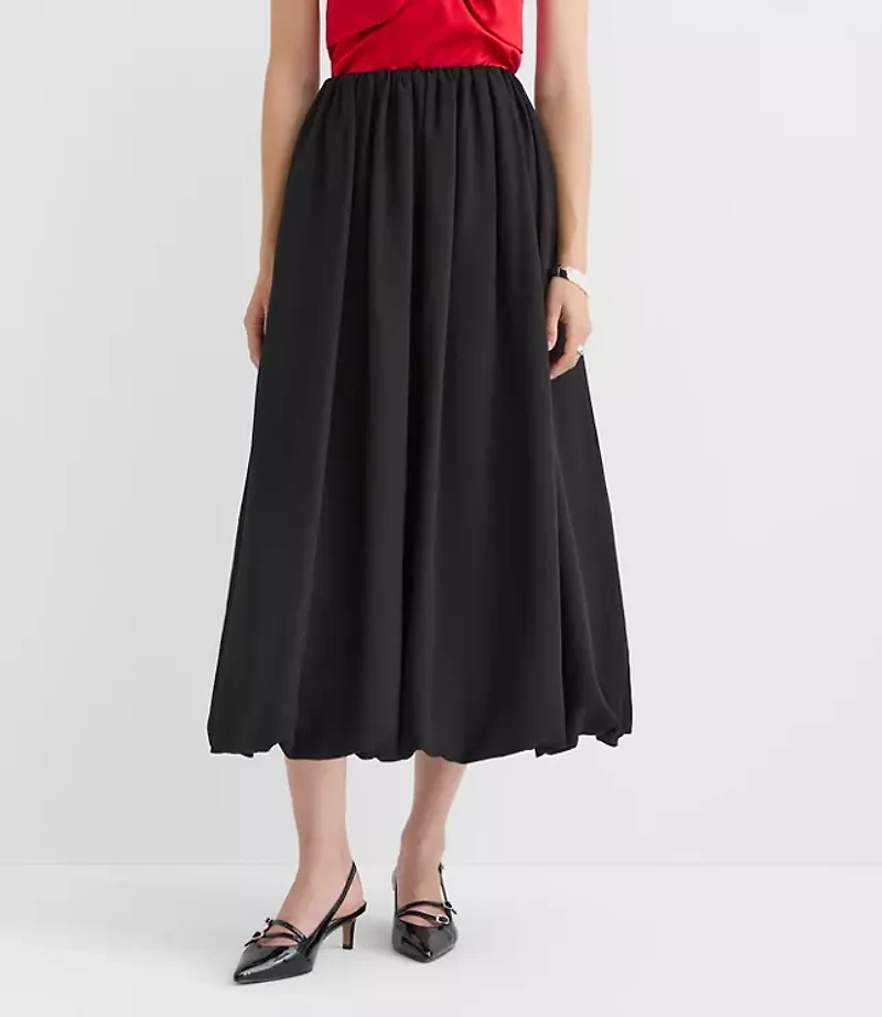 Tall Crepe Bubble Midi Skirt