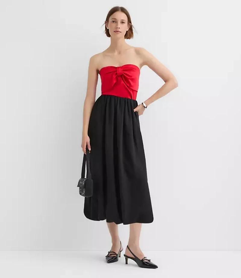 Tall Crepe Bubble Midi Skirt
