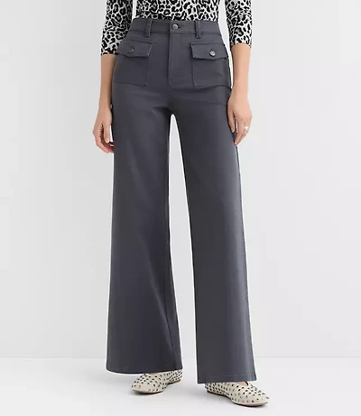 Curvy Palmer Wide Leg Pants Twill