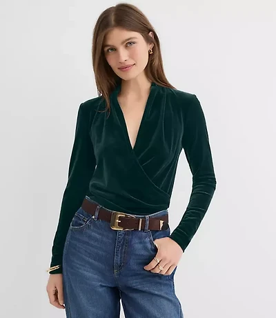 Velour Wrap Top
