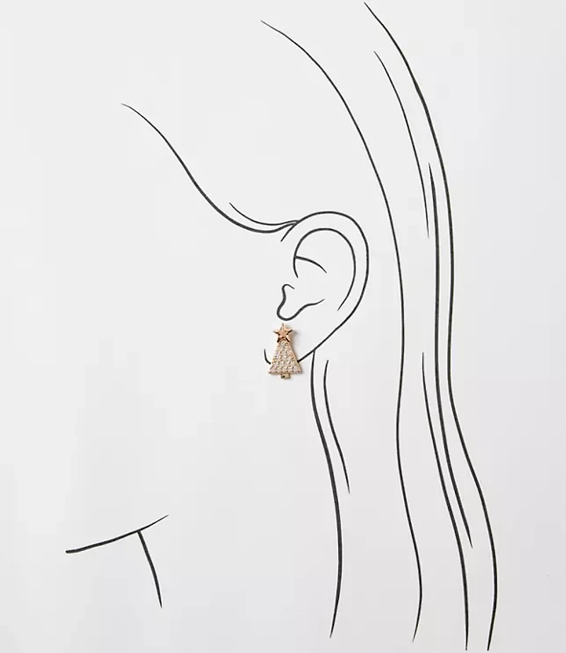 Pave Tree Stud Earrings