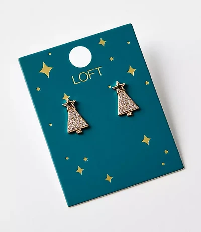 Pave Tree Stud Earrings