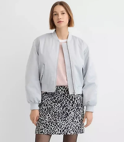Silky Twill Bomber Jacket