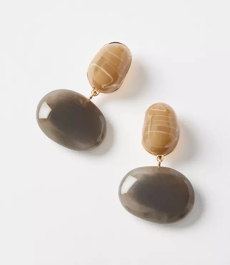 Marbleized Resin Chunky Drop Earrings