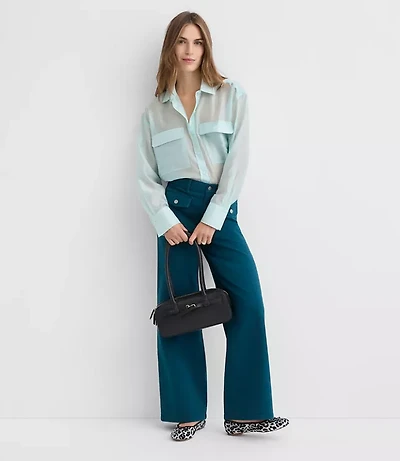 Palmer Wide Leg Pants Twill