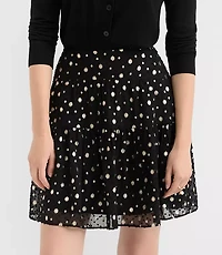 Petite Shimmer Clip Ruffle Mini Skirt