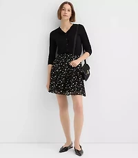 Petite Shimmer Clip Ruffle Mini Skirt