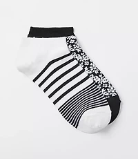 Stripe & Floral No Show Sock Set