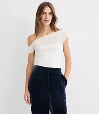 Mesh Ponte Off The Shoulder Top