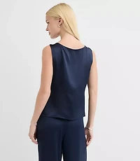 Satin Cinched Tie Shell