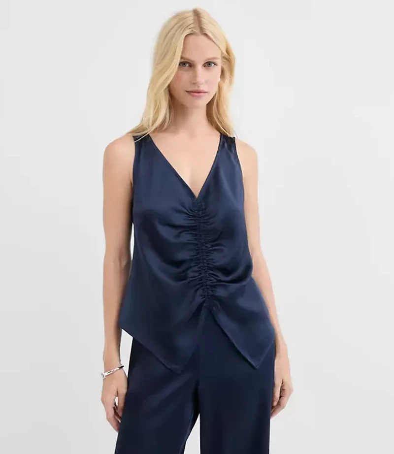 Satin Cinched Tie Shell