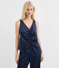 Satin Cinched Tie Shell