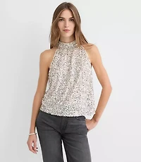 Sequin Tie Back Halter Top