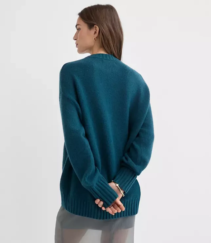 Petite Balloon Sleeve Tunic Sweater