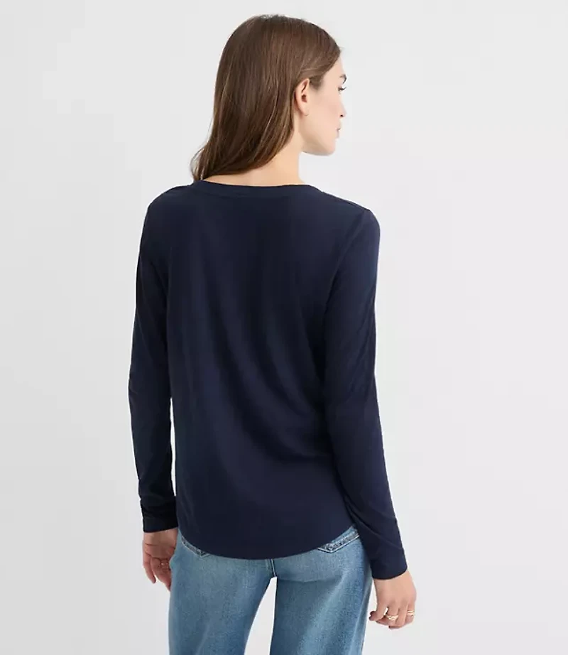 Sequin City Skyline Long Sleeve Everyday Tee